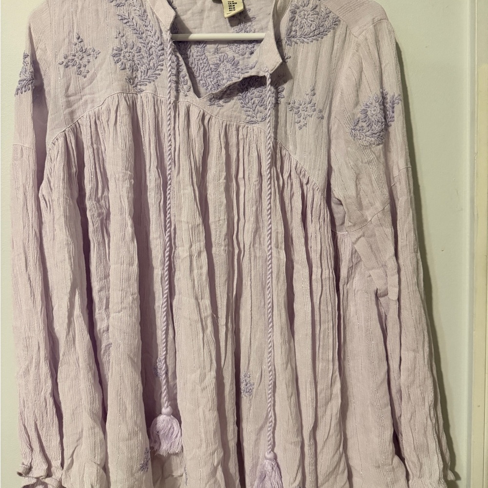 Rachel Zoe Lavender Embroidered Blouse
